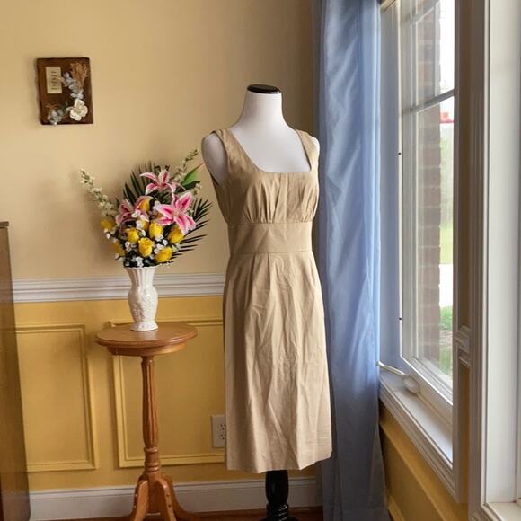 J. Crew Khaki Sleeveless Sheath Dress, Size 2 - Picture 1 of 10